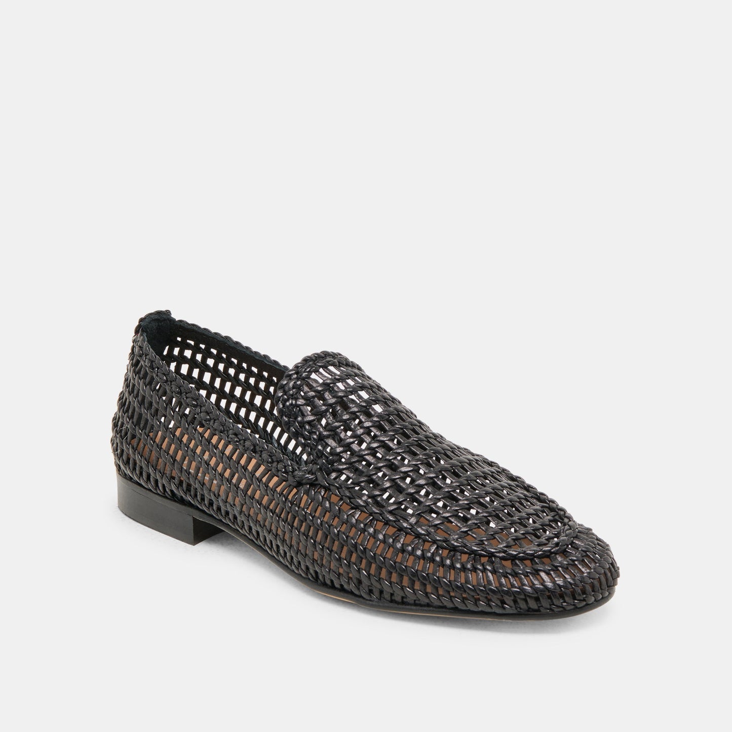 Dolce Vita Armond Black Woven Leather Flats