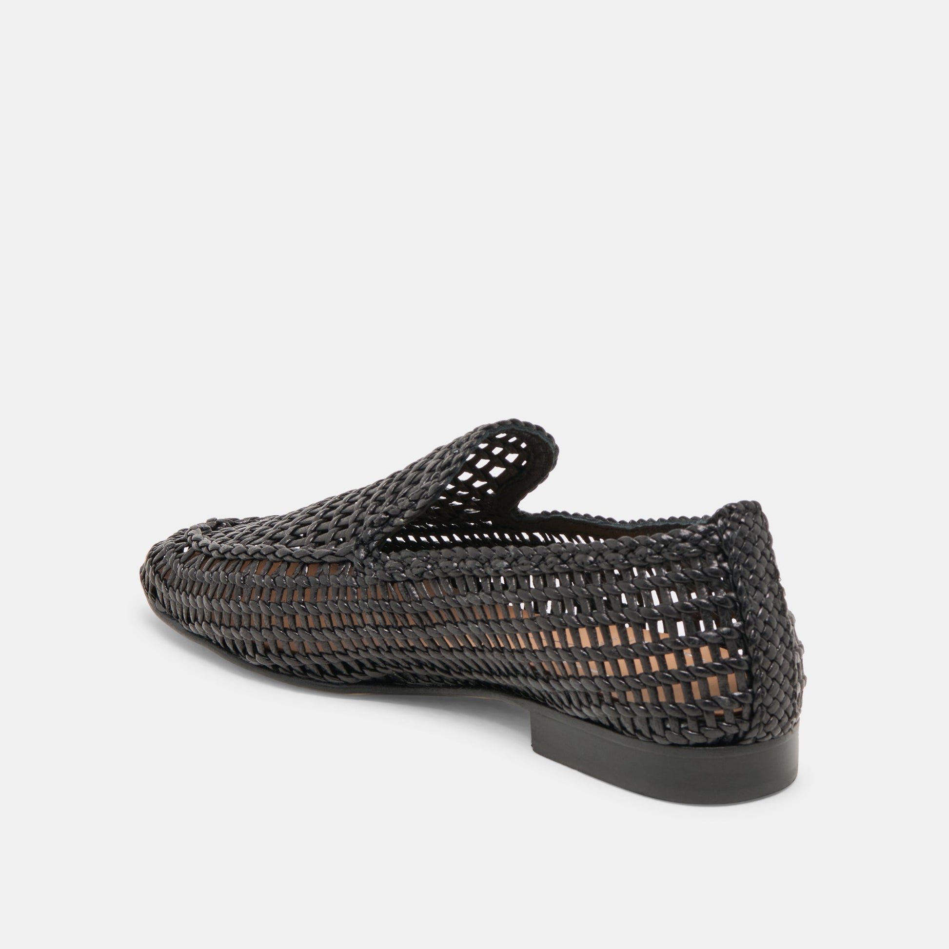 Dolce Vita Armond Black Woven Leather Flats