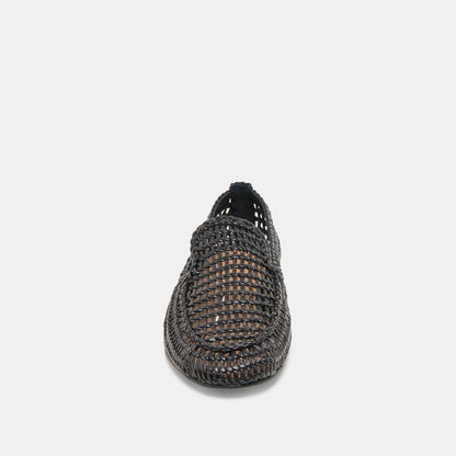 Dolce Vita Armond Black Woven Leather Flats