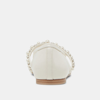 Dolce Vita ROLLIN PEARL BALLET FLATS WHITE MESH