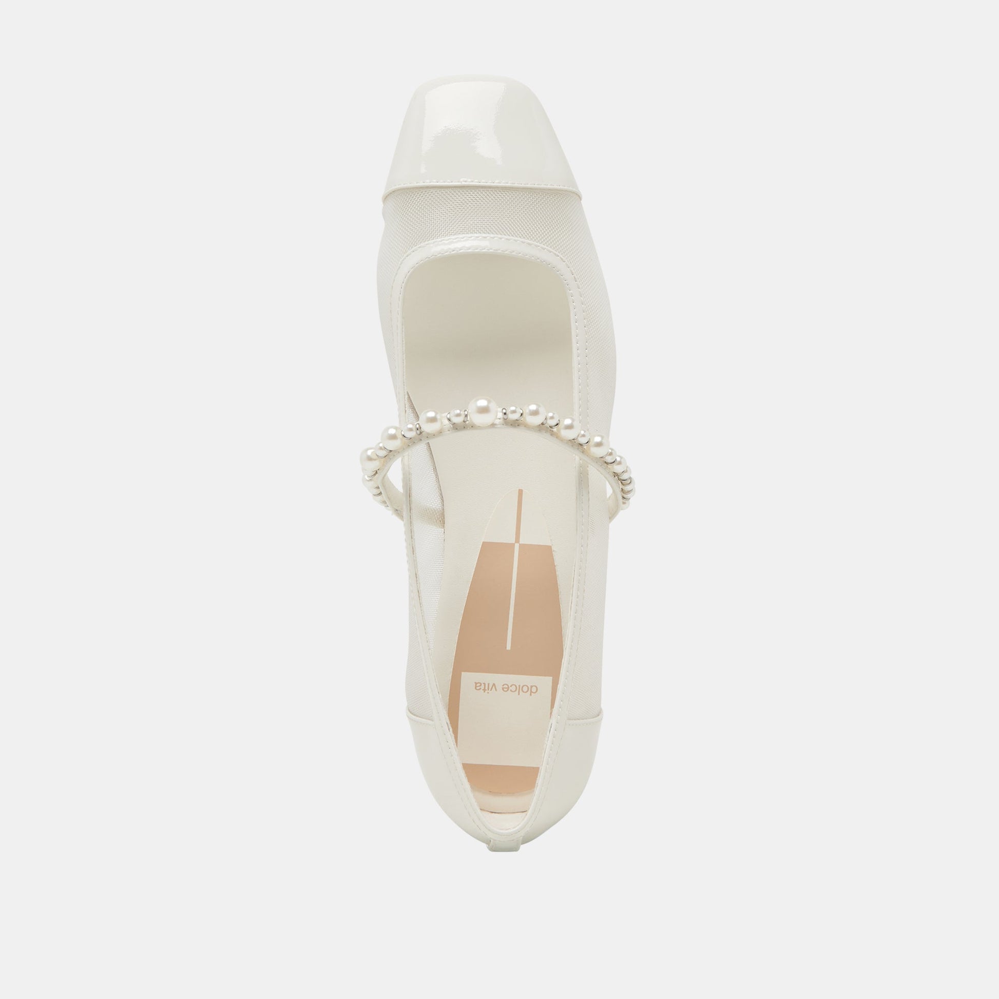 Dolce Vita ROLLIN PEARL BALLET FLATS WHITE MESH