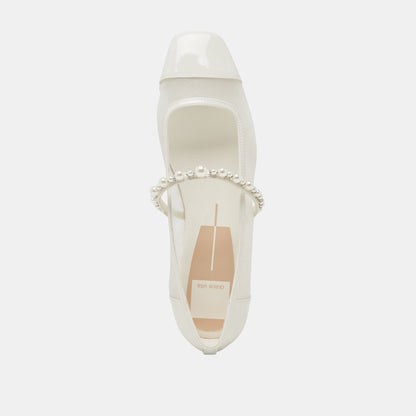 Dolce Vita ROLLIN PEARL BALLET FLATS WHITE MESH