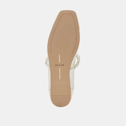 Dolce Vita ROLLIN PEARL BALLET FLATS WHITE MESH
