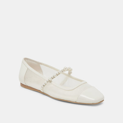 Dolce Vita ROLLIN PEARL BALLET FLATS WHITE MESH
