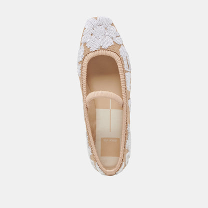 Dolce Vita RHODIE BALLET FLATS NATURAL MULTI FLORAL SEQUIN