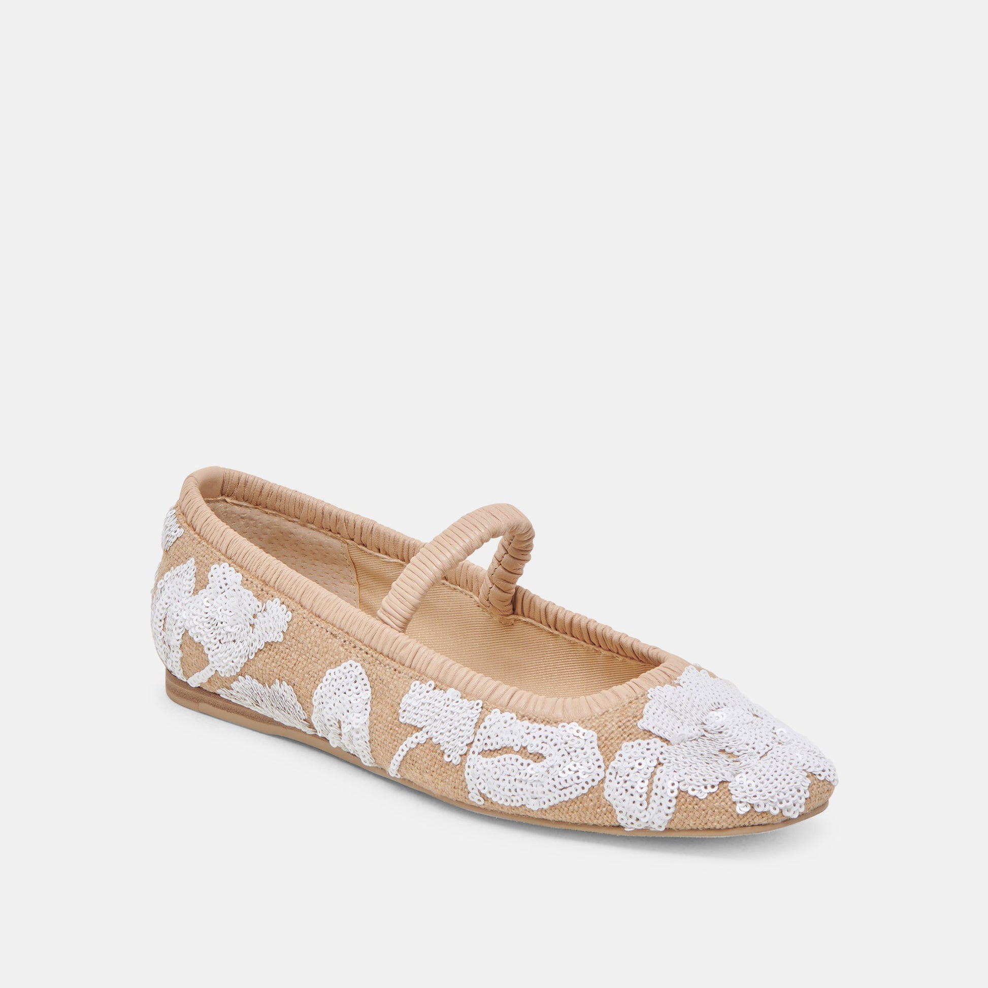 Dolce Vita RHODIE BALLET FLATS NATURAL MULTI FLORAL SEQUIN