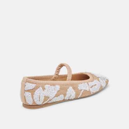 Dolce Vita RHODIE BALLET FLATS NATURAL MULTI FLORAL SEQUIN