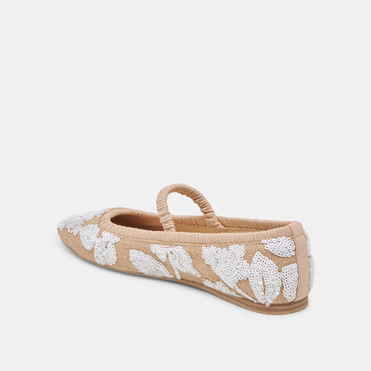 Dolce Vita RHODIE BALLET FLATS NATURAL MULTI FLORAL SEQUIN