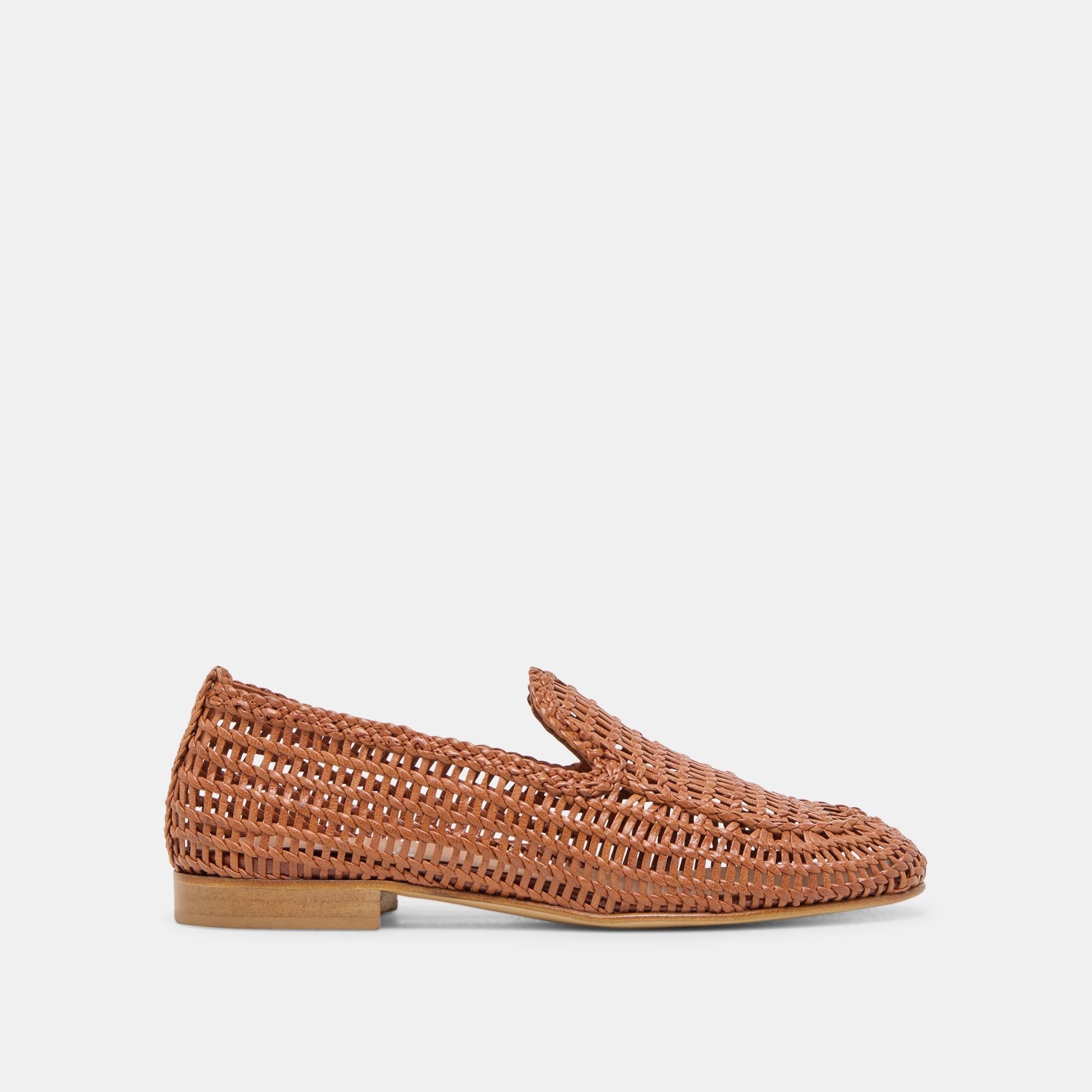 Dolce Vita Armond Cognac Woven Leather Flats