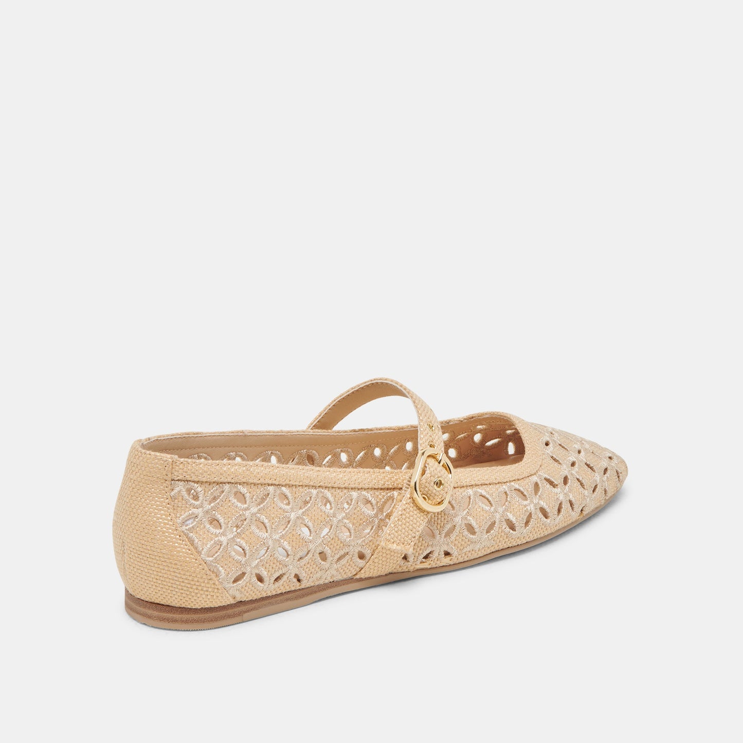 Dolce Vita RODNI EYELET PERF BALLET FLATS LT NATURAL WOVEN RAFFIA