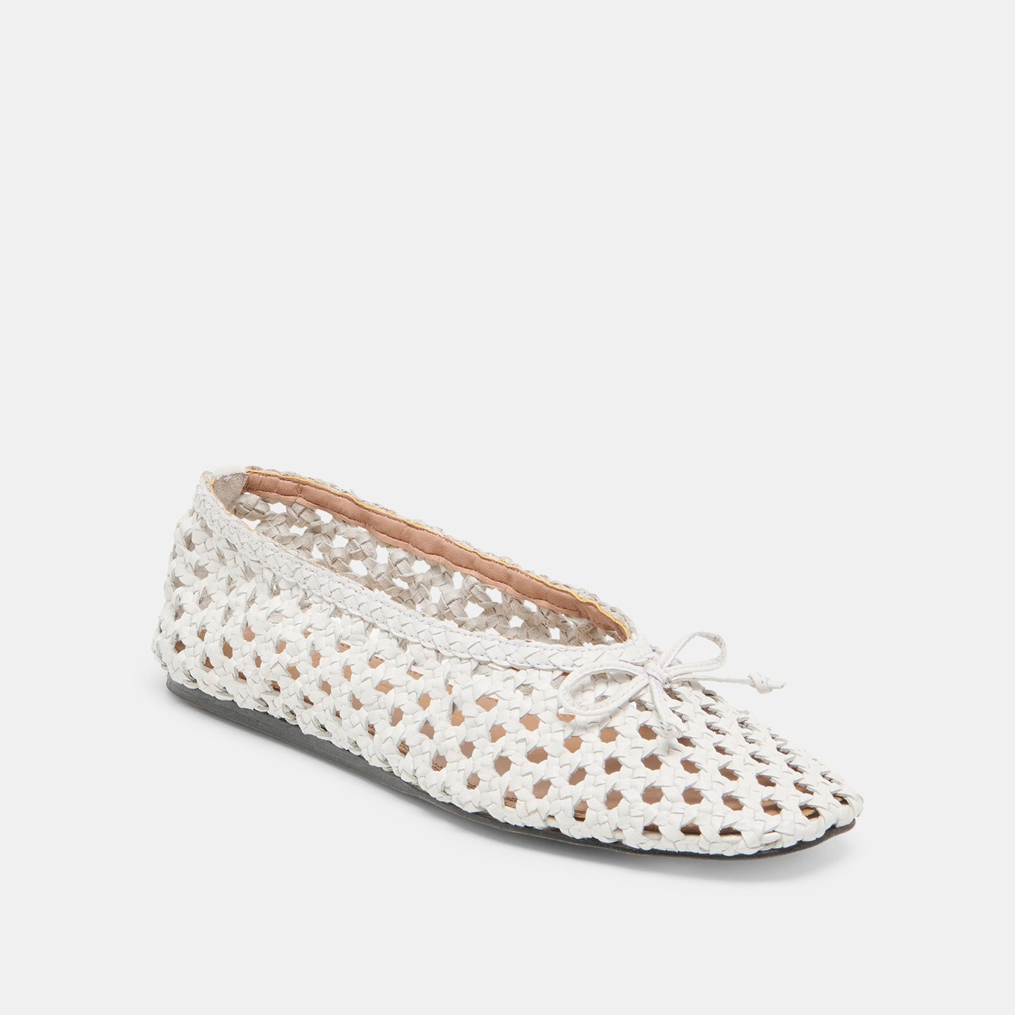 Dolce Vita Edda Bone Woven Leather Ballet Flats