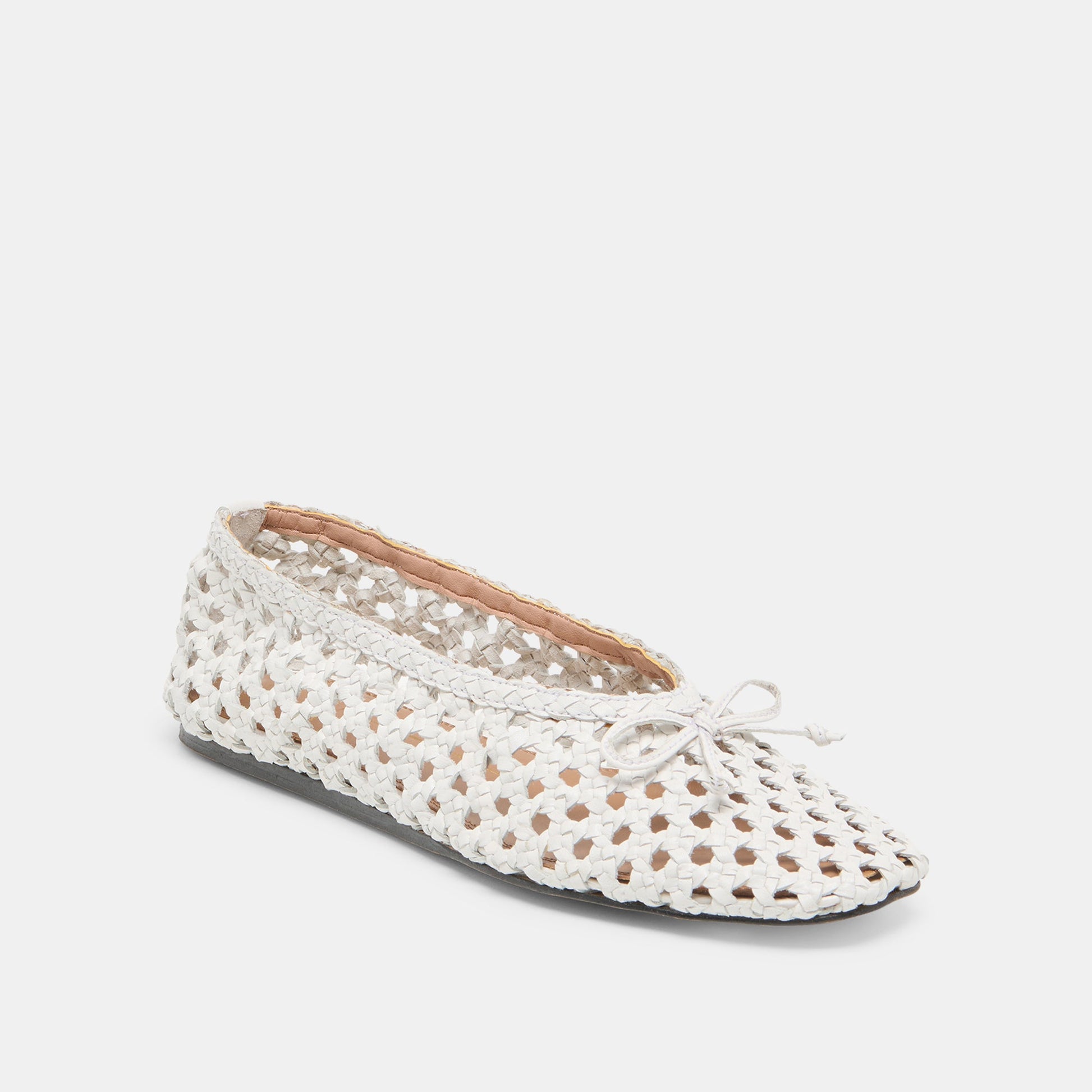 Dolce Vita Edda Bone Woven Leather Ballet Flats