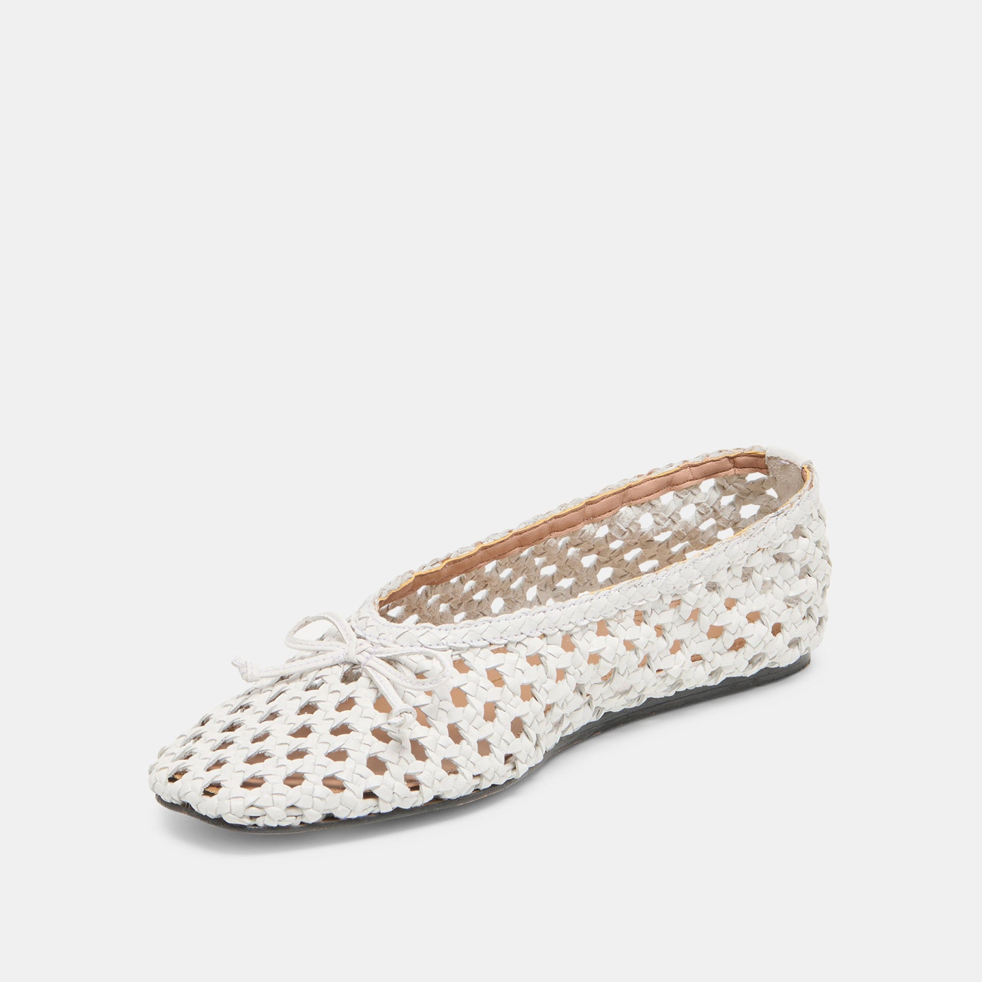 Dolce Vita Edda Bone Woven Leather Ballet Flats