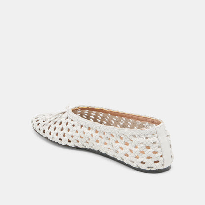 Dolce Vita Edda Bone Woven Leather Ballet Flats
