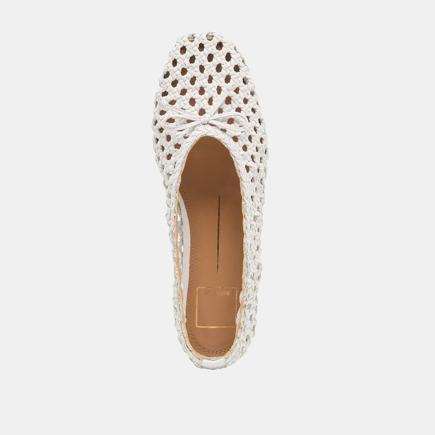Dolce Vita Edda Bone Woven Leather Ballet Flats