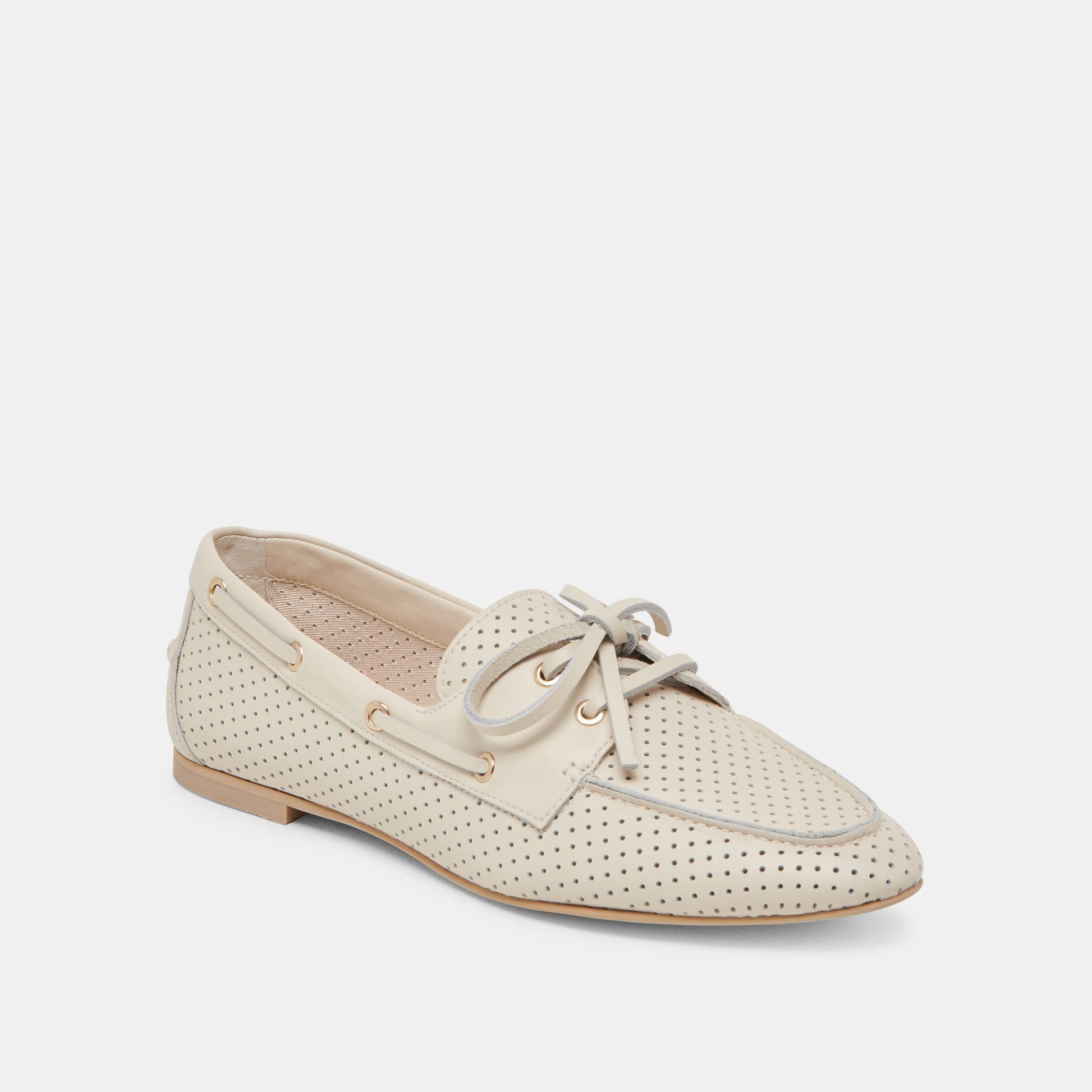 Dolce Vita LAKIN LOAFERS IVORY PERFORATED LEATHER