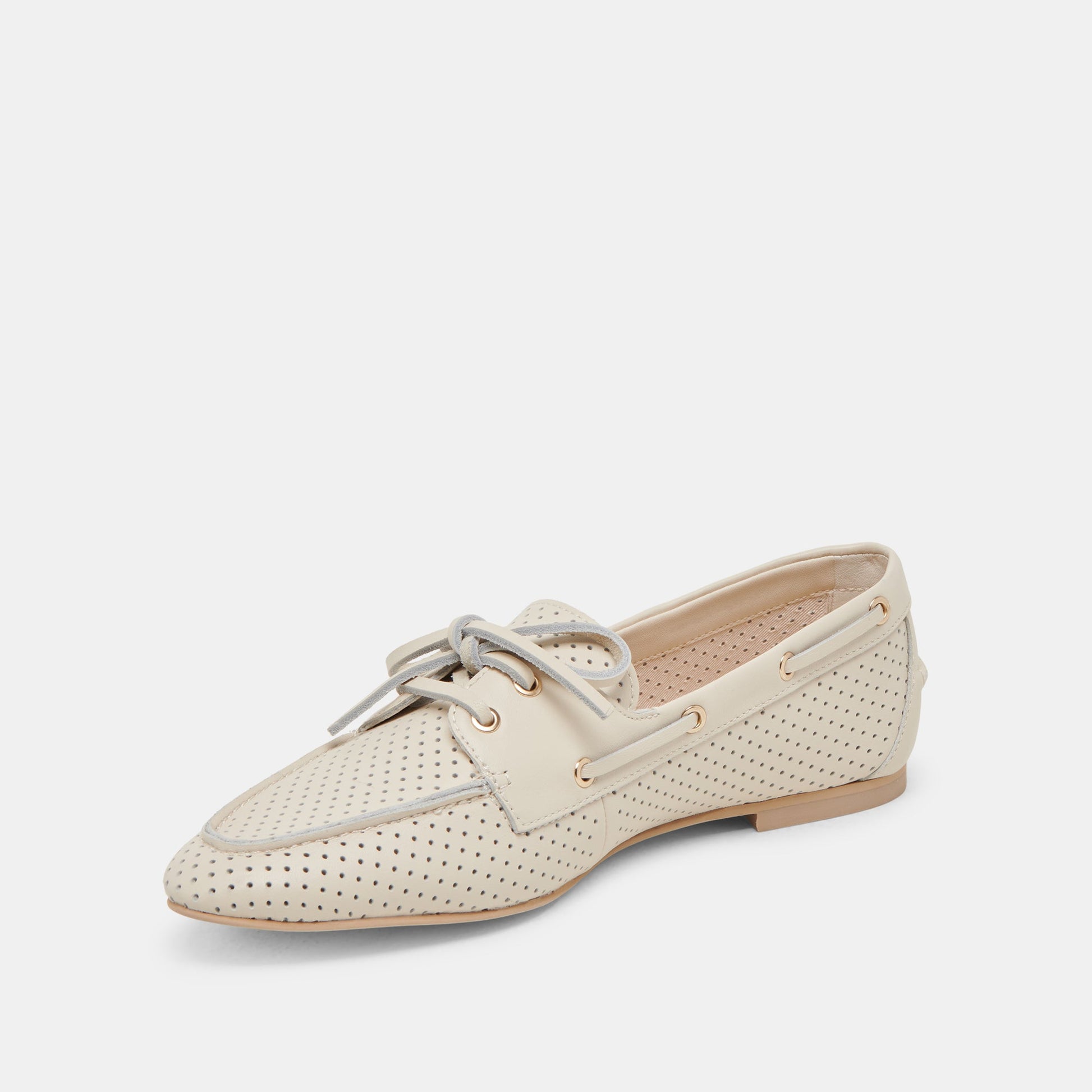 Dolce Vita LAKIN LOAFERS IVORY PERFORATED LEATHER