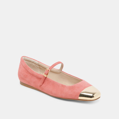 Dolce Vita REYES TOE CAP BALLET FLATS CORAL SUEDE