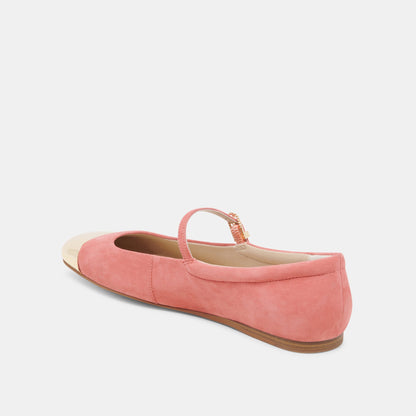 Dolce Vita REYES TOE CAP BALLET FLATS CORAL SUEDE