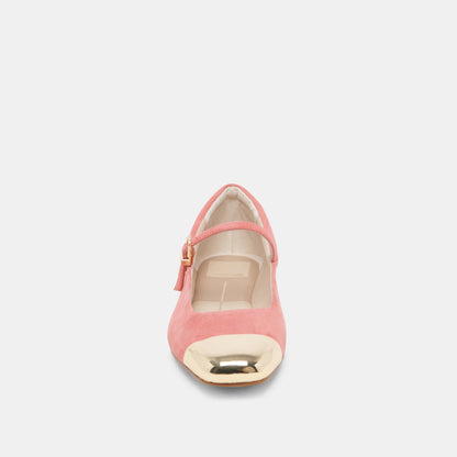 Dolce Vita REYES TOE CAP BALLET FLATS CORAL SUEDE