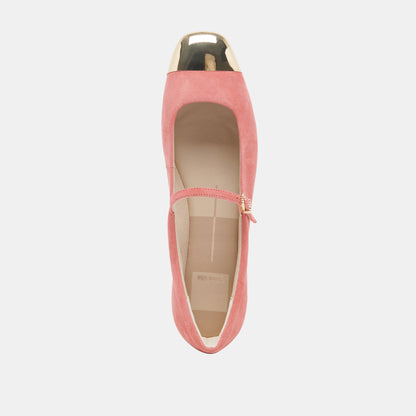 Dolce Vita REYES TOE CAP BALLET FLATS CORAL SUEDE