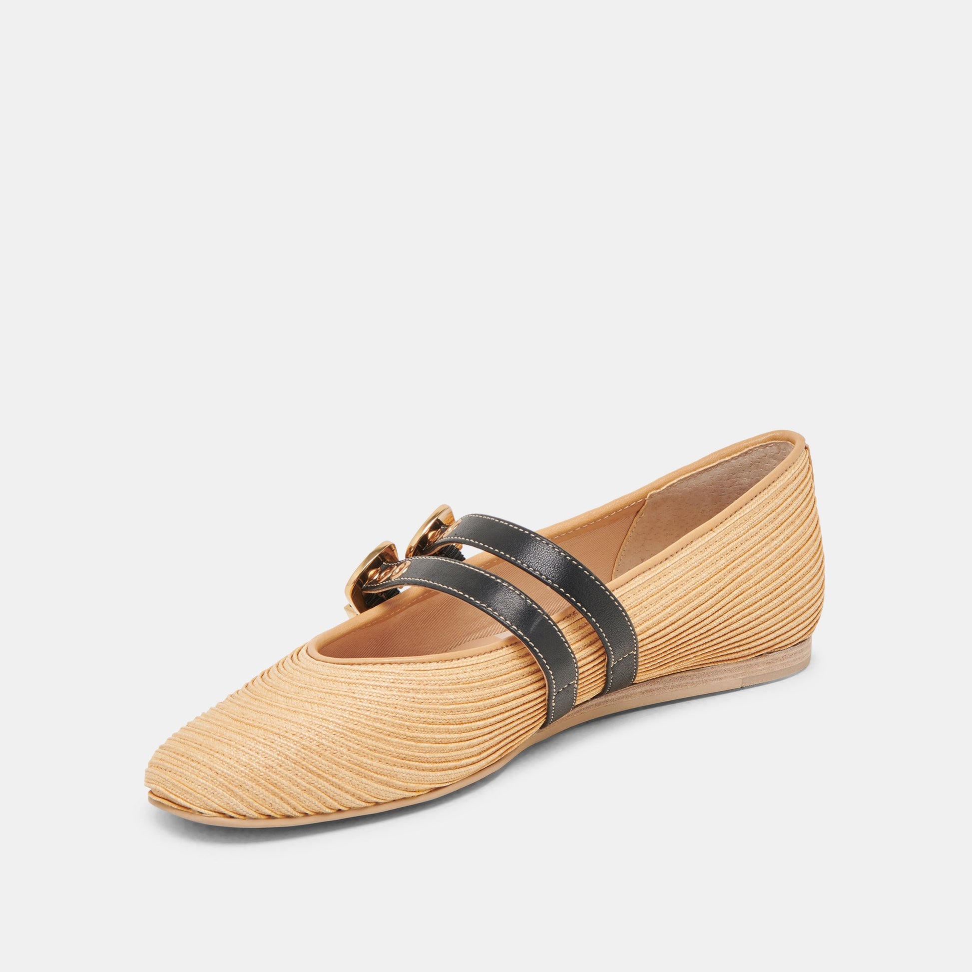 Dolce Vita BAYLEE WIDE BALLET FLATS NATURAL RAFFIA