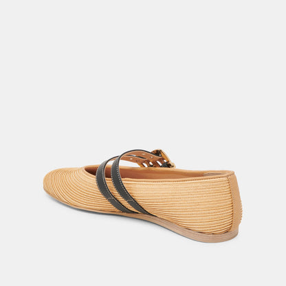 Dolce Vita BAYLEE WIDE BALLET FLATS NATURAL RAFFIA