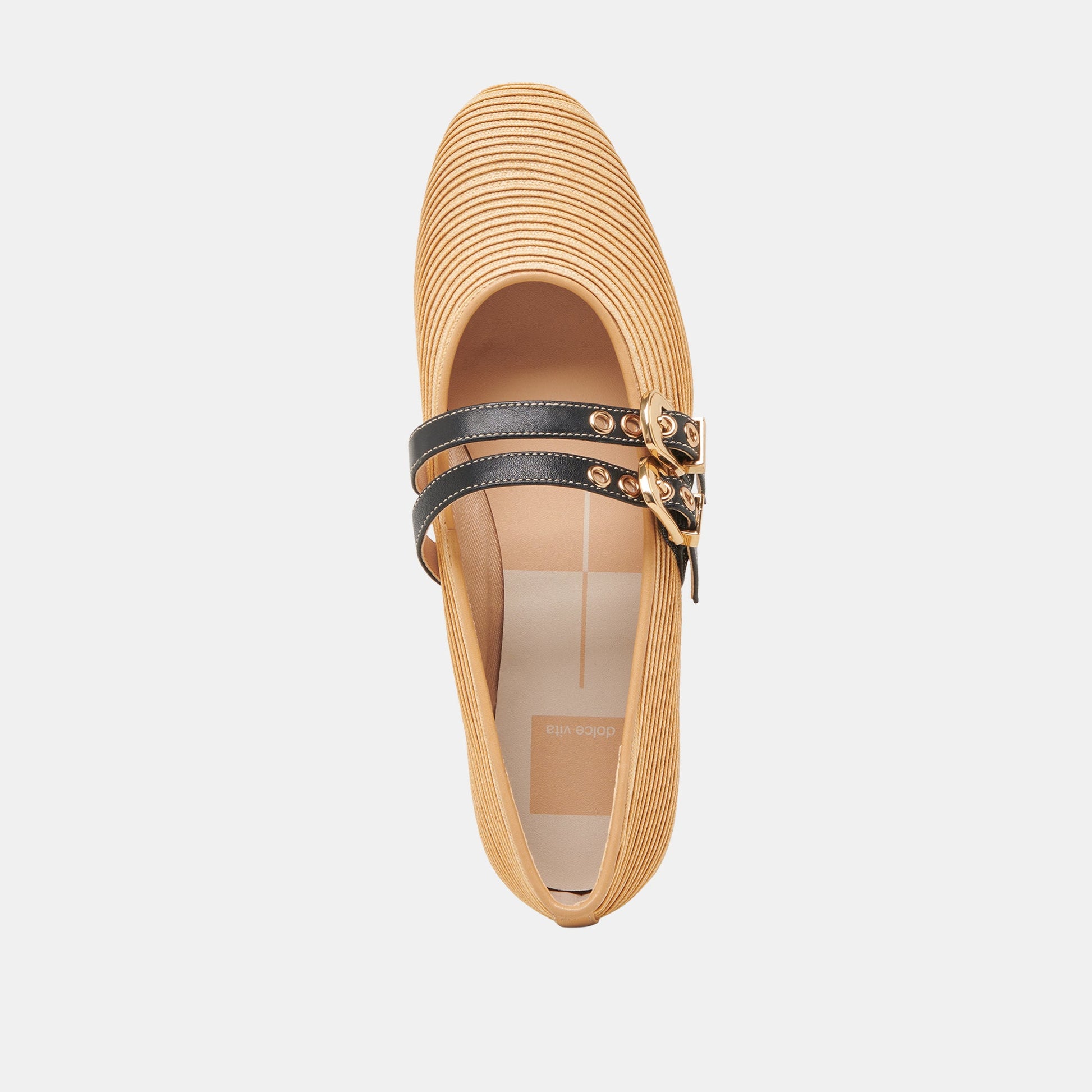 Dolce Vita BAYLEE WIDE BALLET FLATS NATURAL RAFFIA