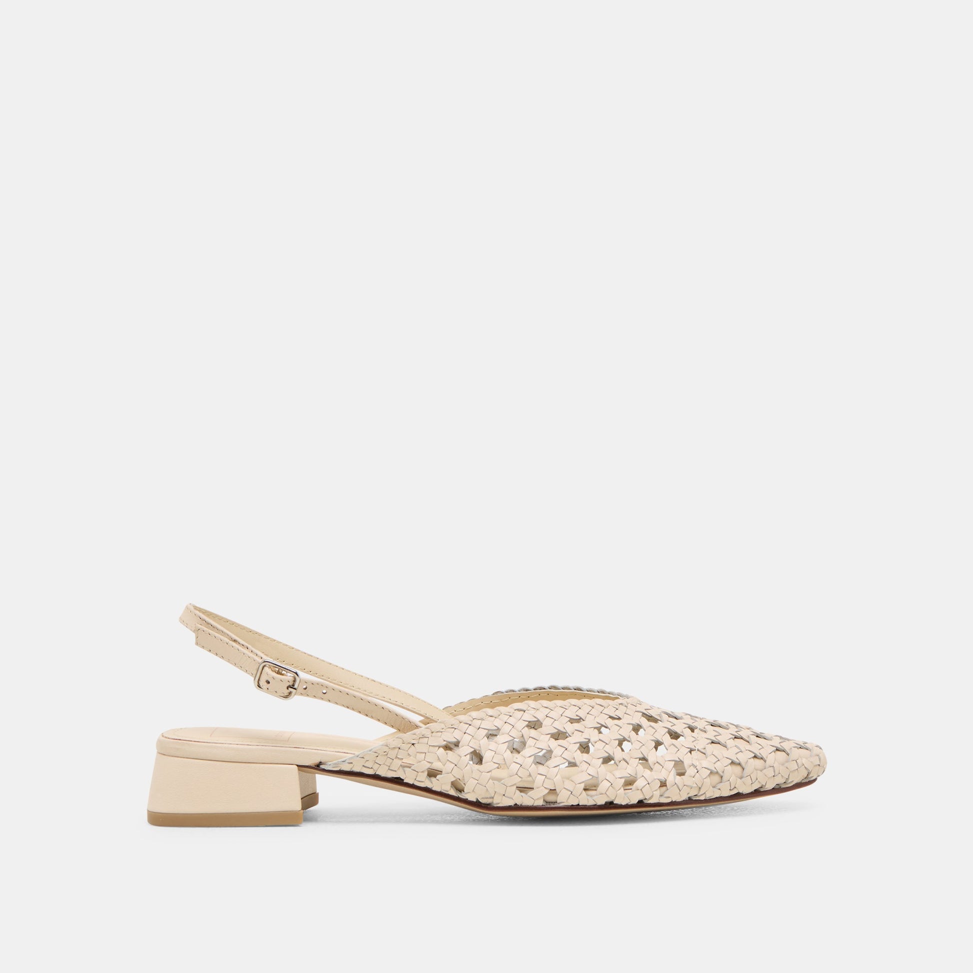 Dolce Vita Birdie Off White Woven Leather Flats