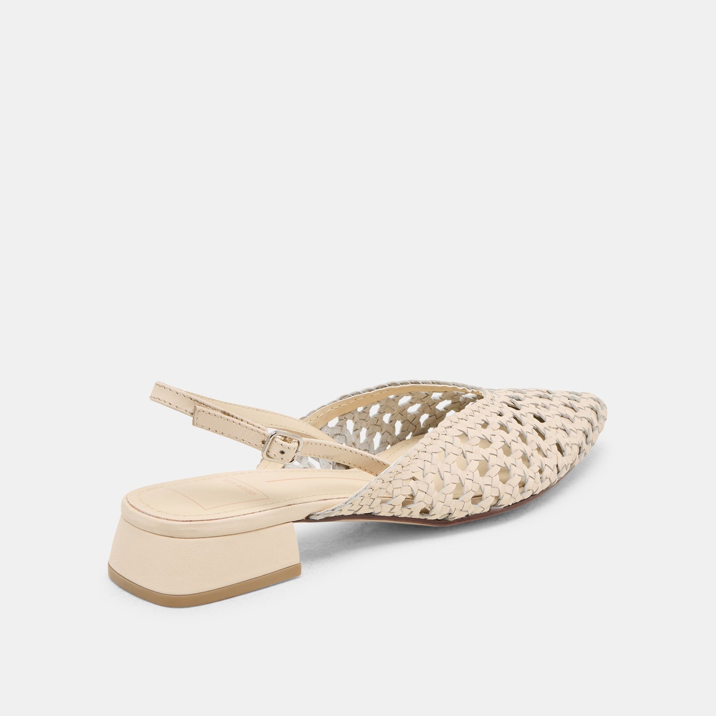 Dolce Vita Birdie Off White Woven Leather Flats