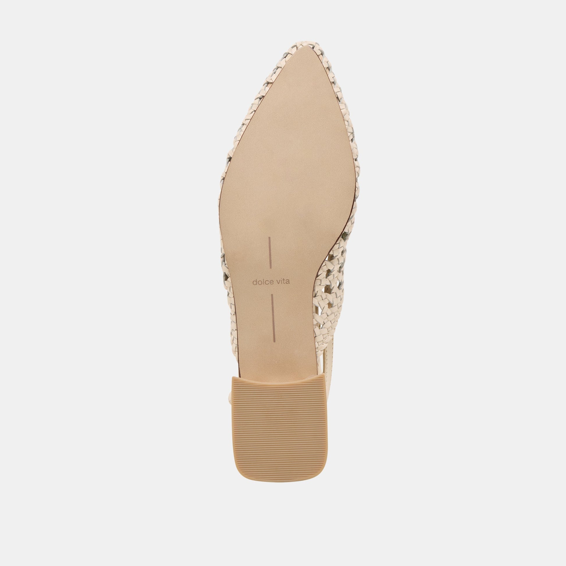 Dolce Vita Birdie Off White Woven Leather Flats
