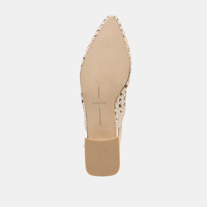 Dolce Vita Birdie Off White Woven Leather Flats