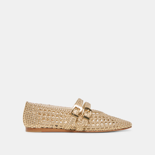 Dolce Vita Baylee Gold Woven Stella Ballet Flats