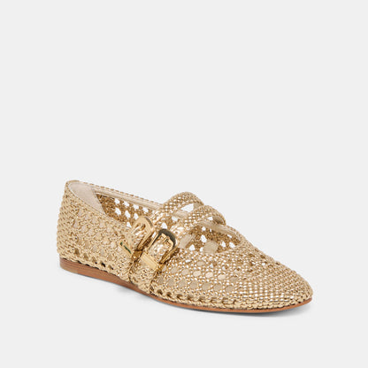 Dolce Vita Baylee Gold Woven Stella Ballet Flats