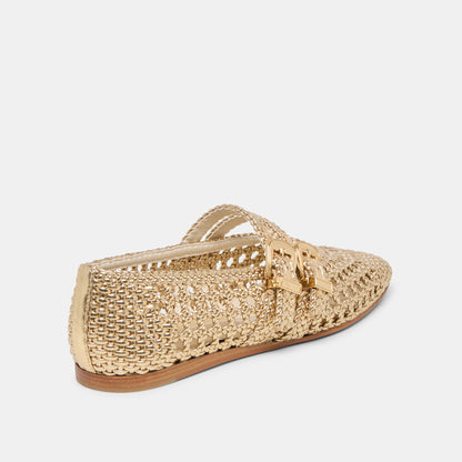 Dolce Vita Baylee Gold Woven Stella Ballet Flats