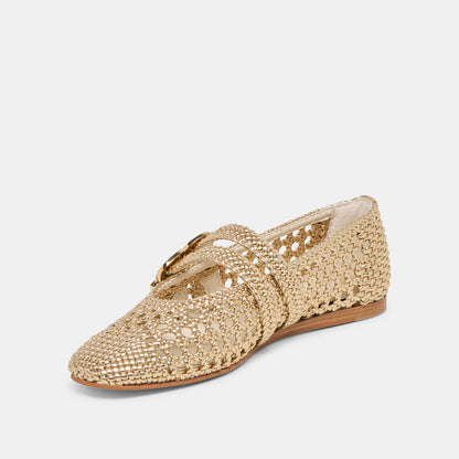 Dolce Vita Baylee Gold Woven Stella Ballet Flats