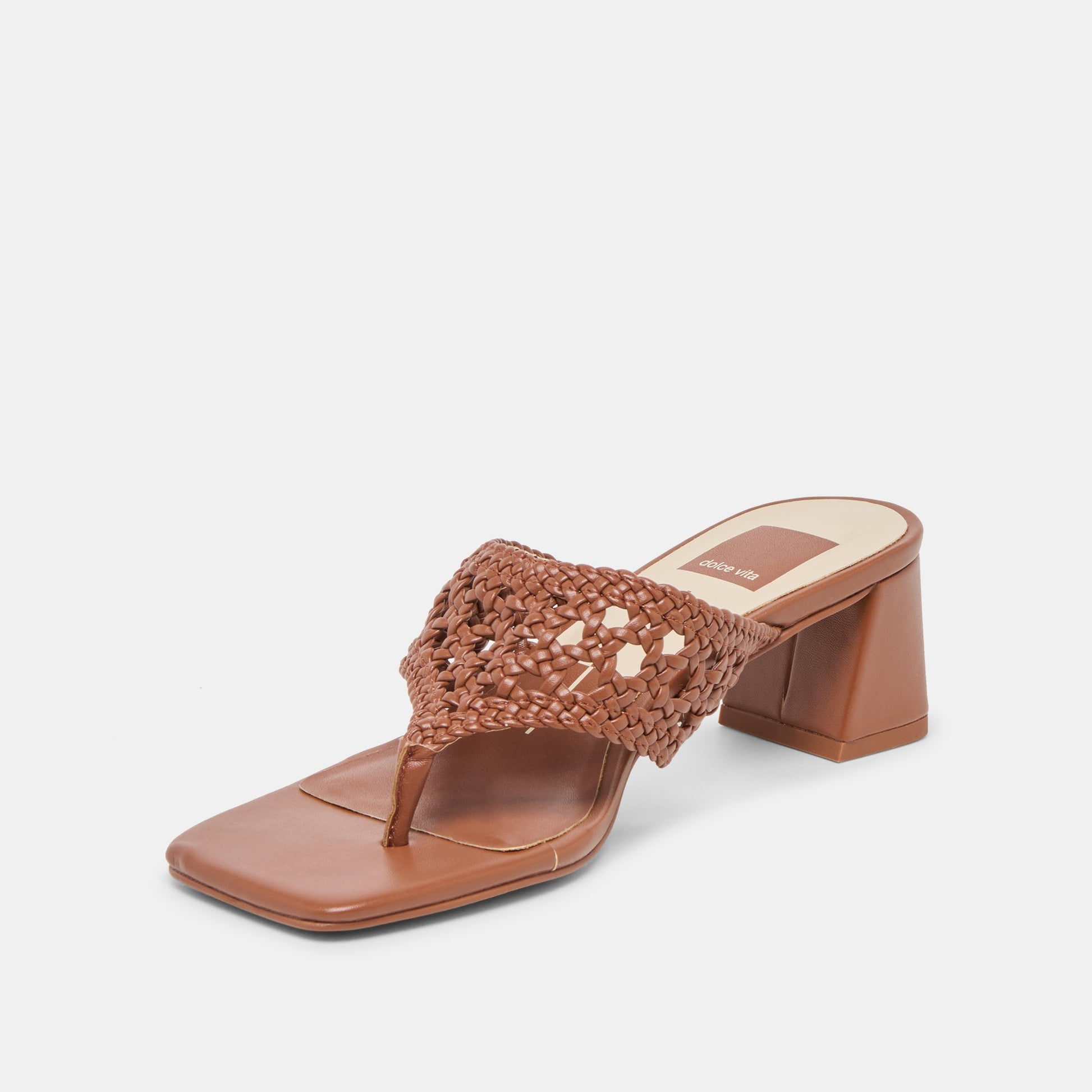 Dolce Vita Barlo Cognac Woven Stella Heels