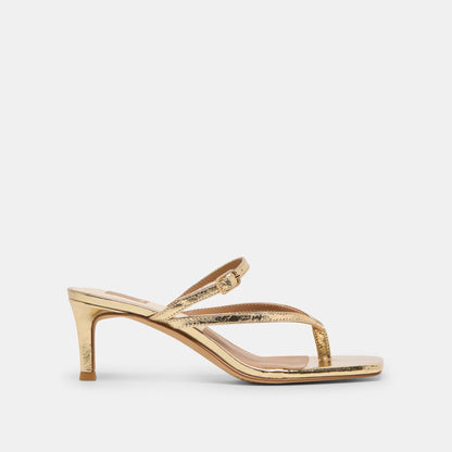 Dolce Vita Biaga Gold Distressed Leather Heels