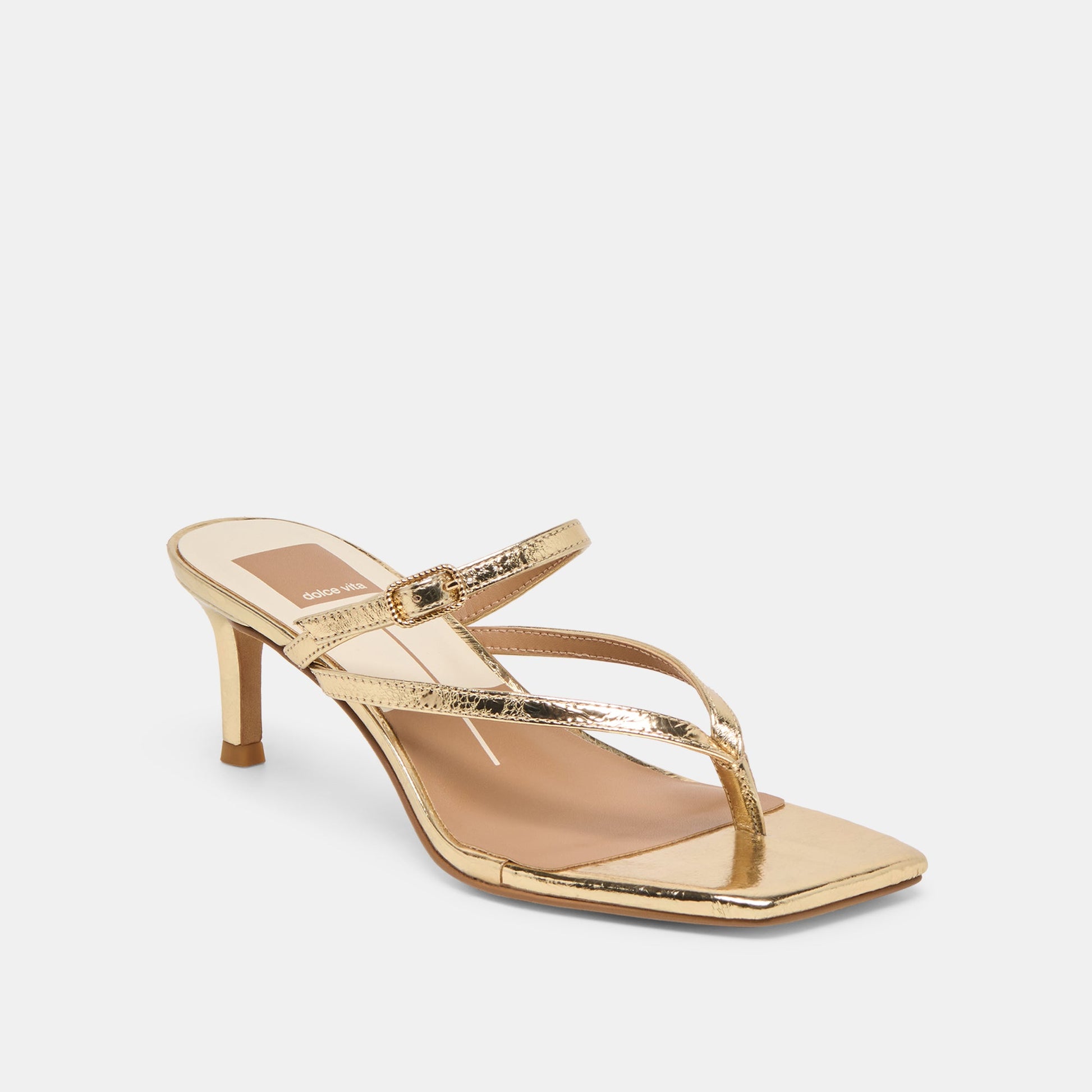 Dolce Vita Biaga Gold Distressed Leather Heels
