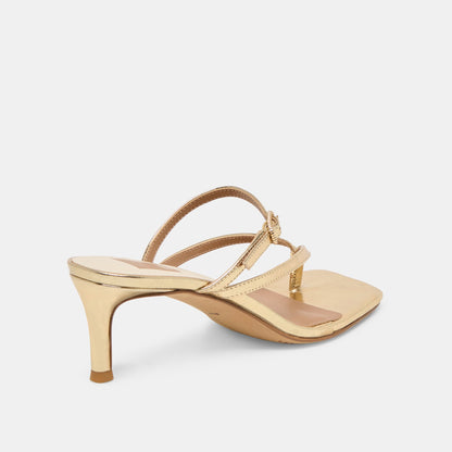 Dolce Vita Biaga Gold Distressed Leather Heels
