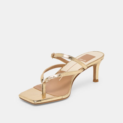 Dolce Vita Biaga Gold Distressed Leather Heels