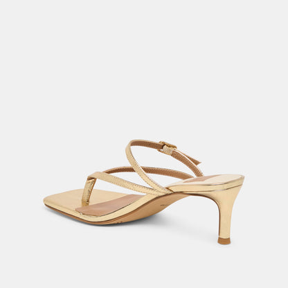 Dolce Vita Biaga Gold Distressed Leather Heels