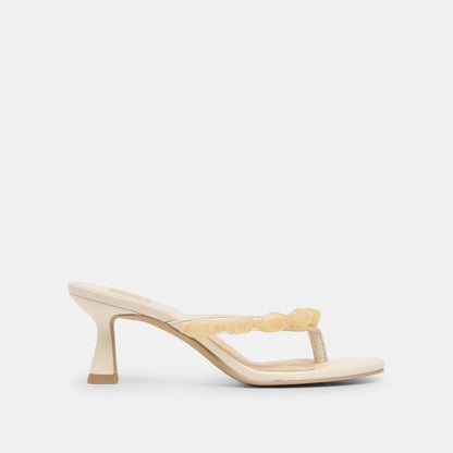 Dolce Vita Daksie Off White Leather Heels