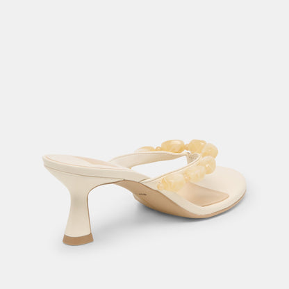 Dolce Vita Daksie Off White Leather Heels