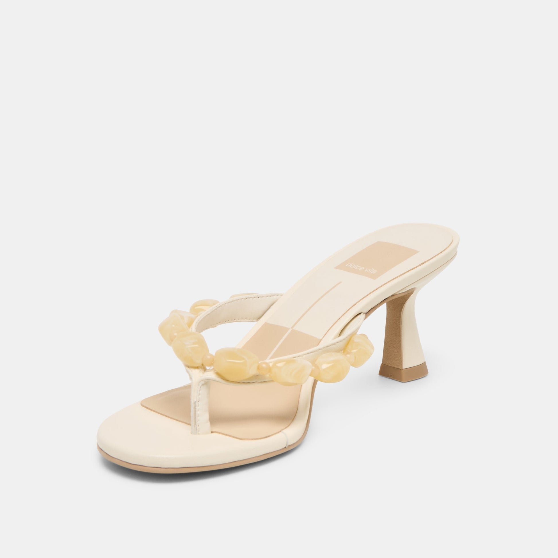 Dolce Vita Daksie Off White Leather Heels