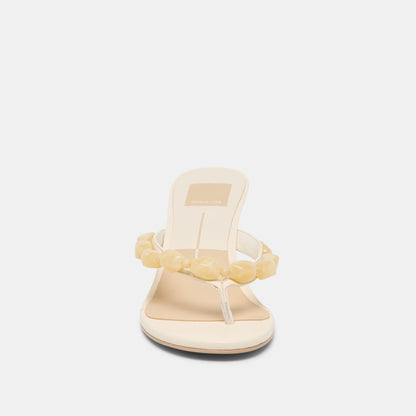 Dolce Vita Daksie Off White Leather Heels