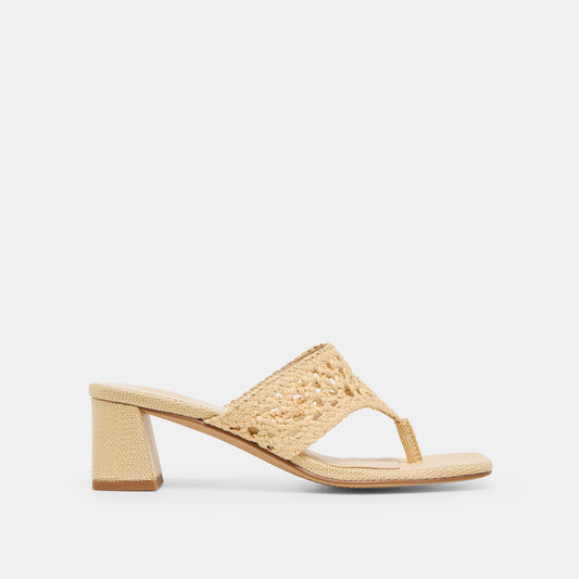 Dolce Vita Barlo Lt Natural Woven Raffia Heels