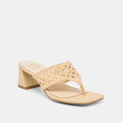 Dolce Vita Barlo Lt Natural Woven Raffia Heels