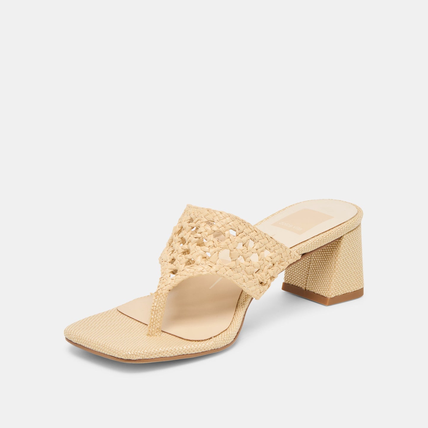 Dolce Vita Barlo Lt Natural Woven Raffia Heels