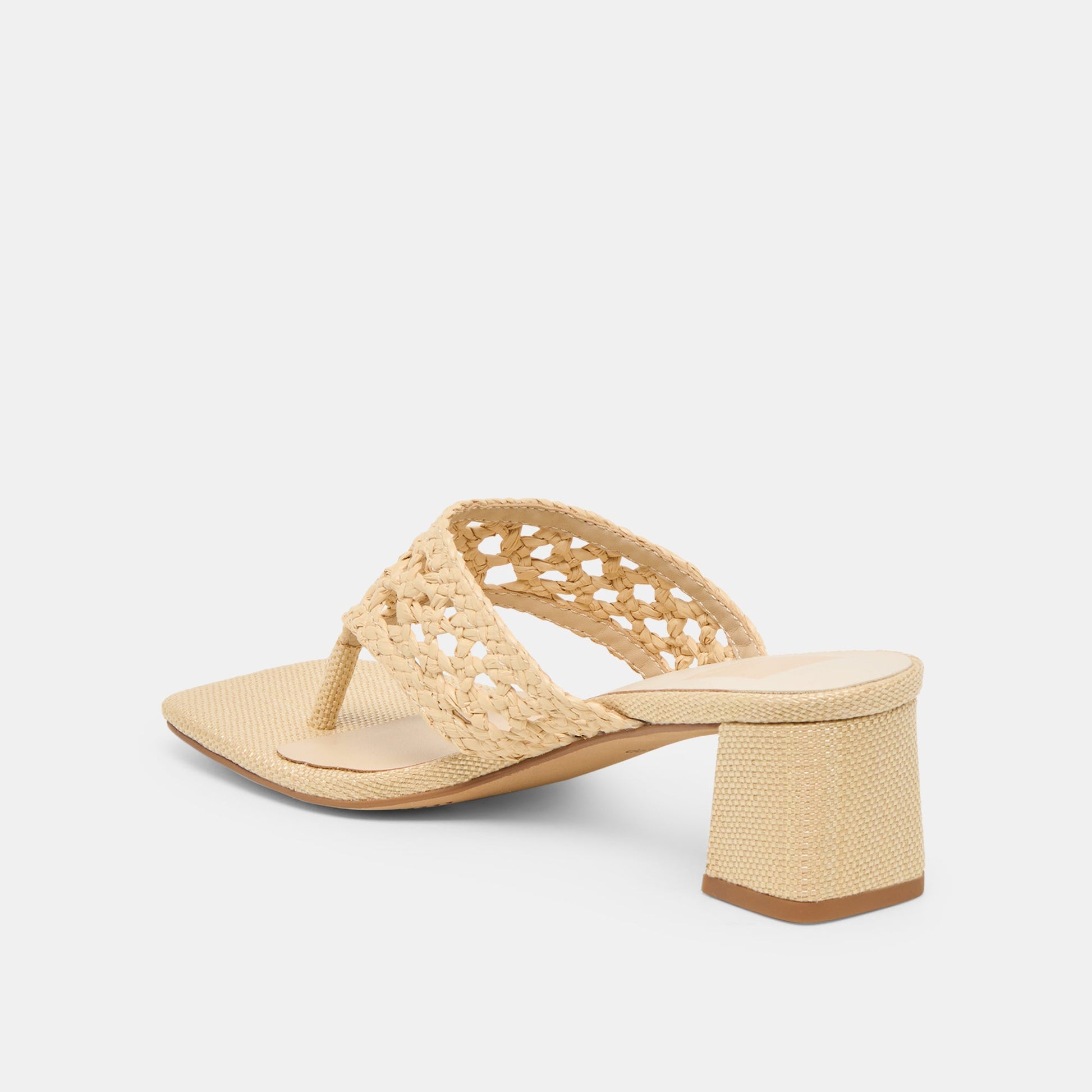 Dolce Vita Barlo Lt Natural Woven Raffia Heels